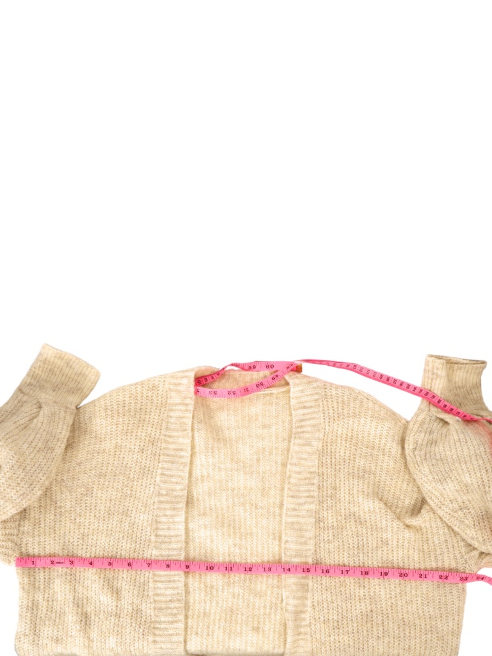 SHEIN Womens L Cream Longline Fluffy Cardigan Sweater Oversized Open Front - Picture 4 of 7